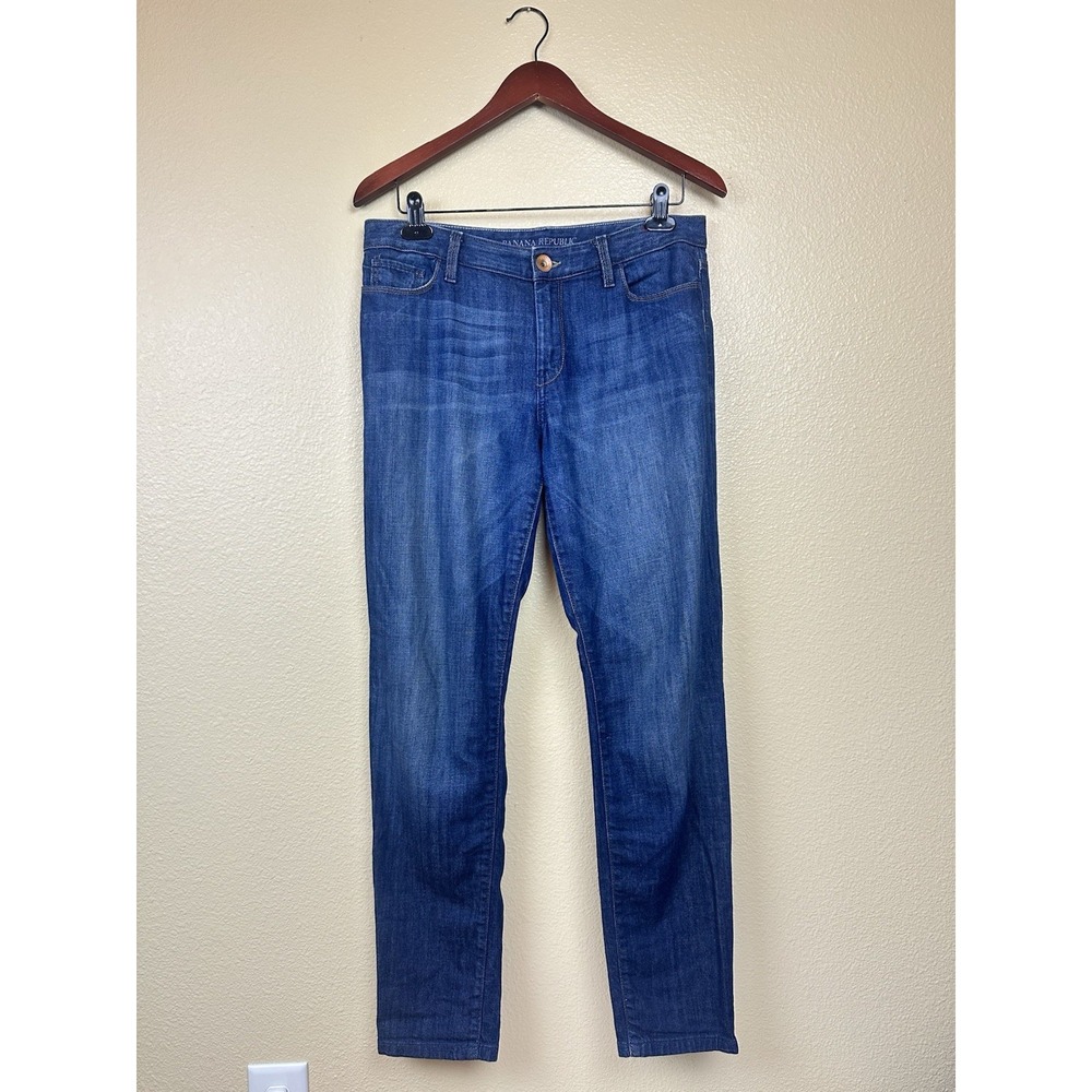 Banana Republic Jeans 30R Women's Blue Dark Wash Denim Skinny Mid Rise Straight